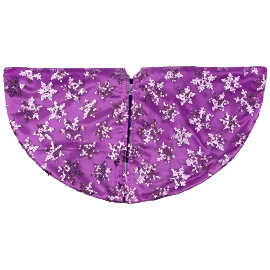 Northlight Sequin Snowflake Mini Christmas Tree Skirt - Purple - 20" {5}
