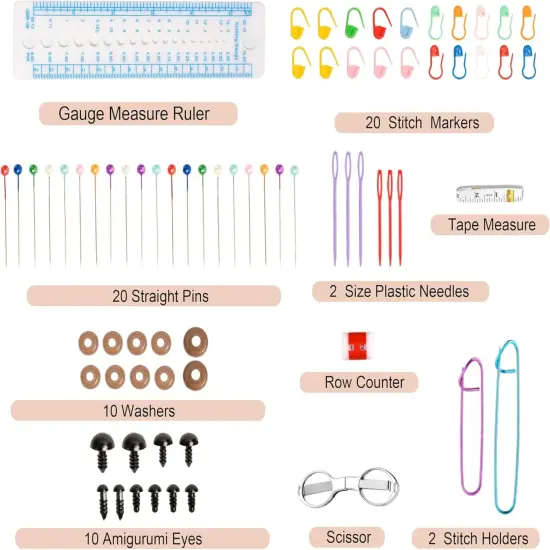 SHAXANO Crochet Hooks Kit with Case {4}