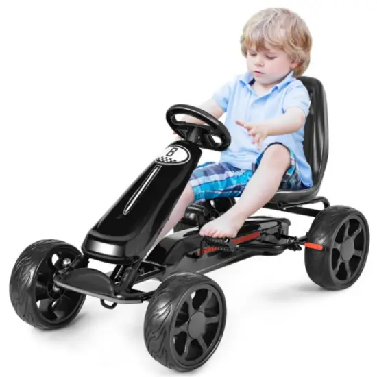 Outdoor Kids Pedal Powered Riding Kart Car 4 Wheel Perfect Gift for Birthdays or Christmas Red {4}