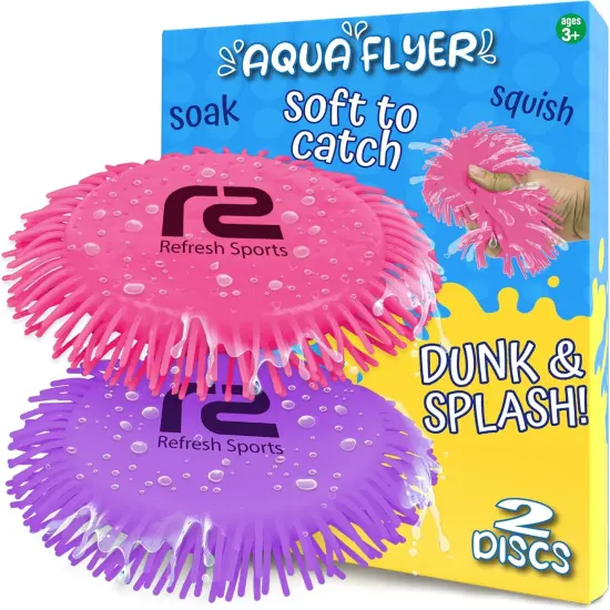Summer Beach Flying Disc Pool Toy: 2 Pack Water Discs for Kids - Soaks The Target On Impact {1}