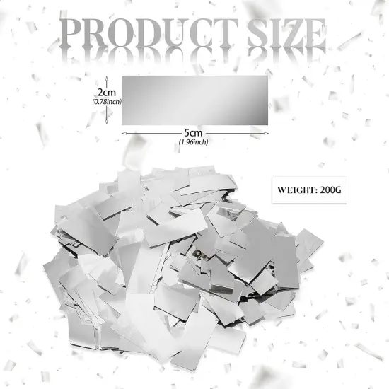 200 Grams Gold Silver Large Metallic Confetti Rose Glitter Throwable Table Scatter Foil Confetti for Wedding Birthday Party Baby Shower Graduation Christmas Celebrations(Silver) {2}