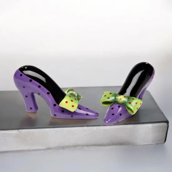 Ceramic Blue Shoes Salt and Pepper Shakers, Kitchen Decor, Gift for Her, Shoe Lover Gift {2}