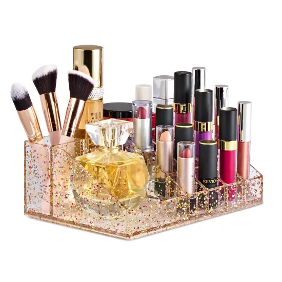 Sorbus 16 Slot Glitter Acrylic Makeup Organizer for Vanity and Bathroom {1}