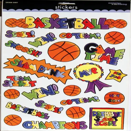 Memories In The Making Vintage Basketball Vellum Stickers {1}