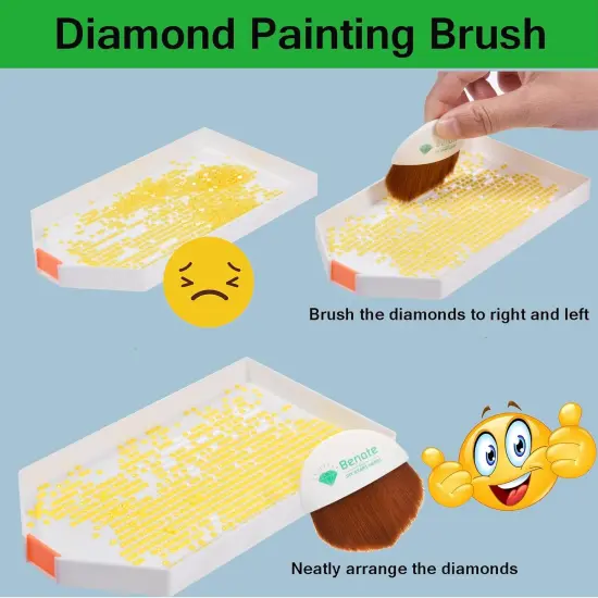 Diamond Painting Tray with Lid/Cover, Diamond Art Tools Rhinestone Tray Kit, Diamond Painting Brush Accessories Help Beads Line up, Anti-Slip Tools Sticky Mat for DIY Art Craft {2}