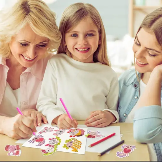 Diamond Art Kits - 12 Axolotl 5D DIY Creative Art Craft Mosaic Sticker for Kids&Adult Beginners Digital Diamond Art Parent Child Activity Kits Back to School Christmas Birthday Gifts {5}