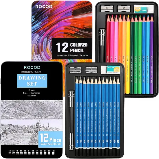 Profession Sketch Pencils & Colored Pencils for Kids and Adults Drawing Pencils Set {1}