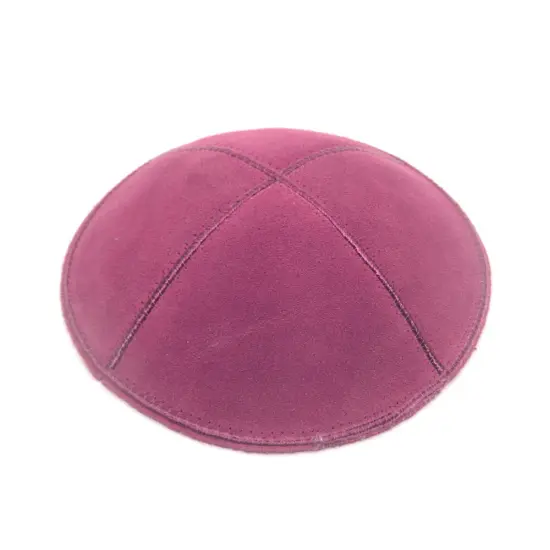 Kippah Hot Pink Suede {1}