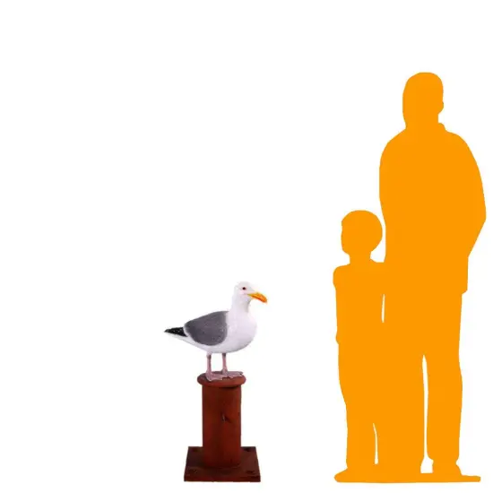 Seagull On Post Life Size Statue {2}