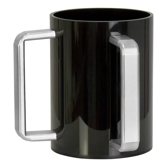 Lucite Wash Cup Black with Silver Handles {2}