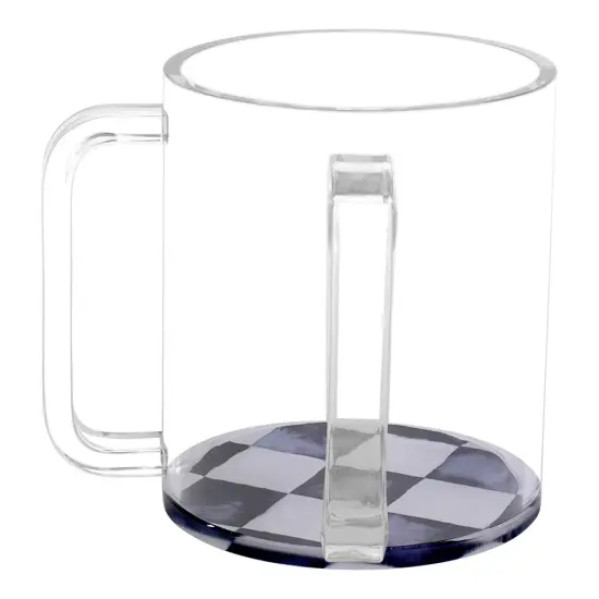 Lucite Wash Cup with Chic Checkered Base {1}