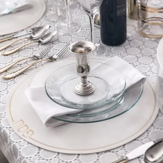 Leatherette Passover Placemats - Set of 4 Black {6}