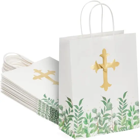 15 Pack of Religious Party Favor Gift Bags for Easter Christening Gifts, for Girls and Boys Baptism {1}