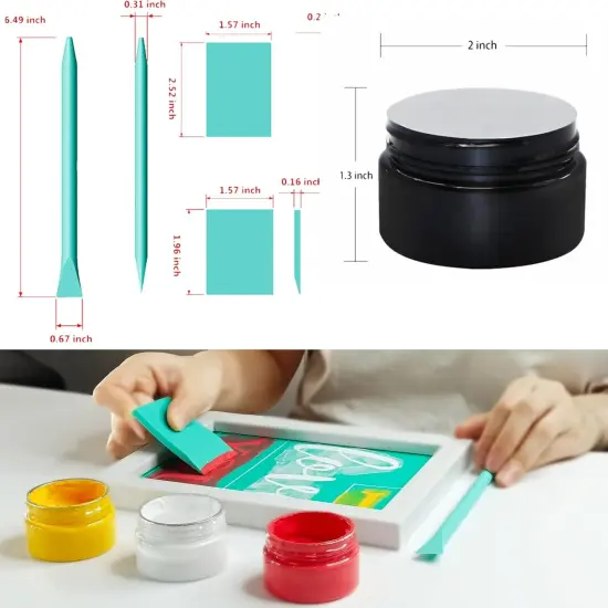 8 Jars Chalk Paste Paint with 8 Pcs Mini Squeegees {5}