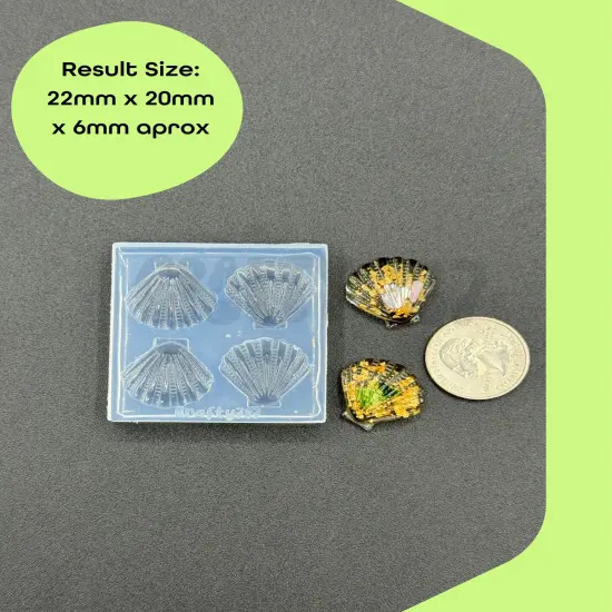 Shell 2D Silicone Mold, Resin Silicone Mold, Food Safe Mold (D15) {2}