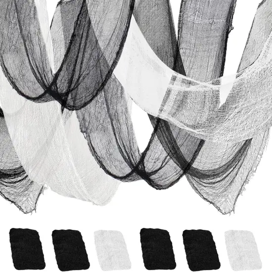 6 Pack Halloween Decorations Indoor Outdoor (Black+White, 30"x 72") {1}