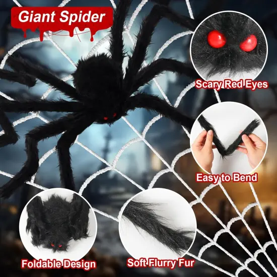 Big Spider Web Halloween Decor {2}