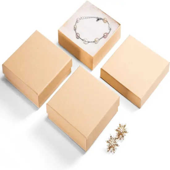 Jewelry Gift Boxes, 3.5x3.5x1 Inch 20 Pcs Matte Small Gift Box wtih Lids, Small Cardboard Jewelry Boxes with Cotton Filled and Lids {1}