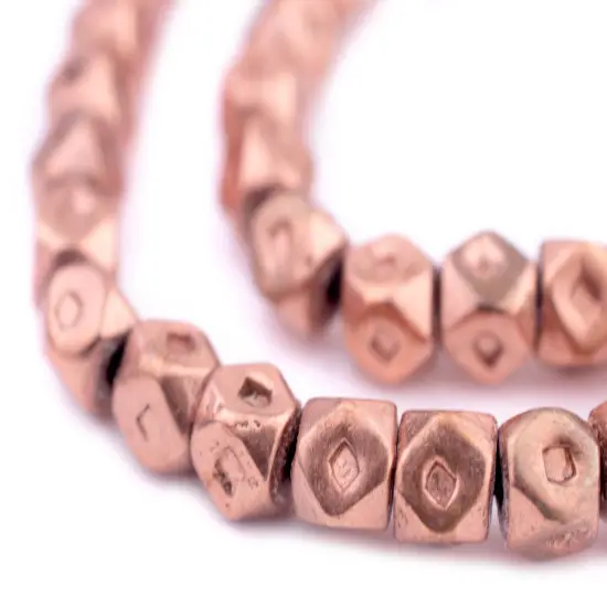 The Bead Chest Copper Tuareg Cornerless Cube Beads (7mm) {3}
