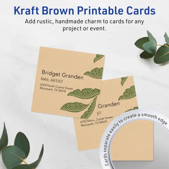 Avery Kraft Brown Square Cards, 3" x 3" Square {2}