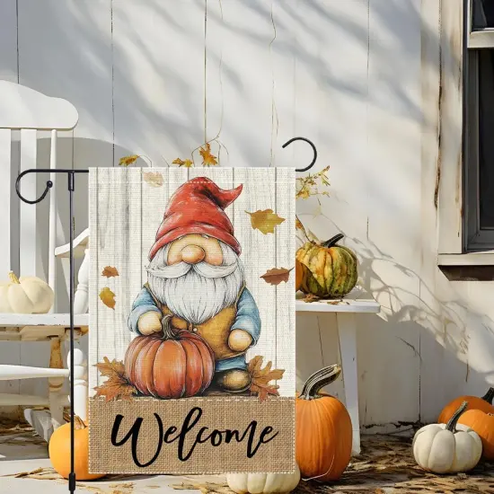 Welcome Fall Gnome Garden Flag(RMQ-594) {5}