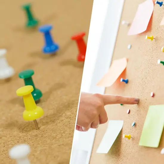 2-Pack - 16''x11'' Cork Boards for Walls with Frame(Brown) {4}