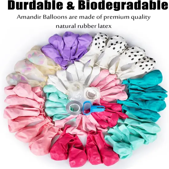 152pcs Hot Pink and Teal Blue Balloon (Pink) {5}