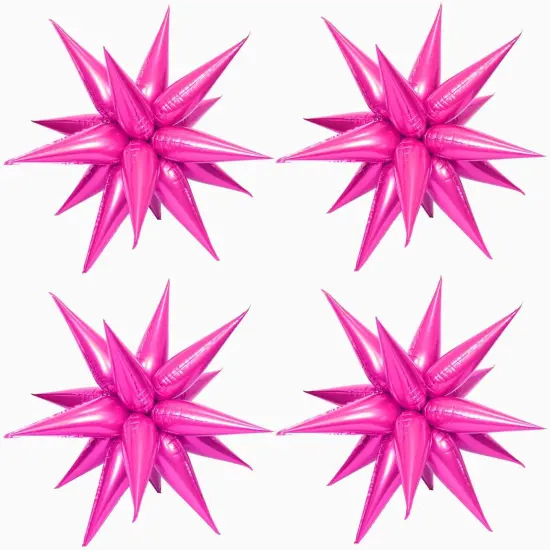 50 Pcs Hot Pink Foil Cone Star Balloons(26 Inch Hot Pink) {1}