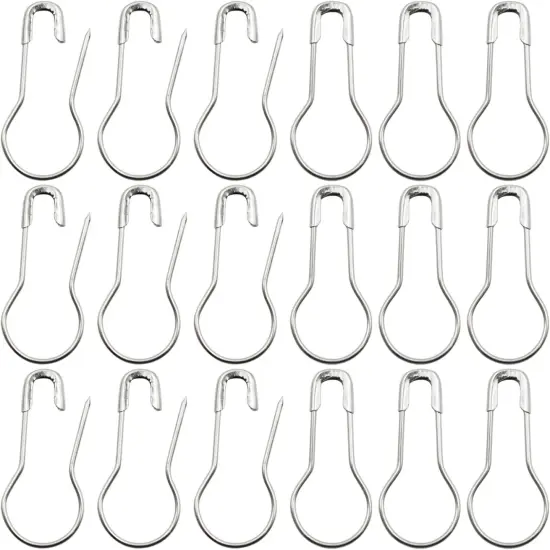 1000pcs Metal Safety Pins, Bulb Gourd Pins, 0.9&rdquo; Clothing Tag Pin Calabash Pin Pear Shaped Bead Needle Pins for Crafts Clothes Crafting Knitting Sewing Making Accessories (Sliver) {1}