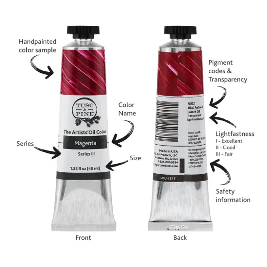 Tusc & Pine Artist Oil Paint - Set of 4, 150 ml, Modern White Colors, 600 ml of Non-Yellowing, Creamy Consistency, Max Pigment Load, Small Batch Oil Paints Made in the USA for Professional Artists {7}