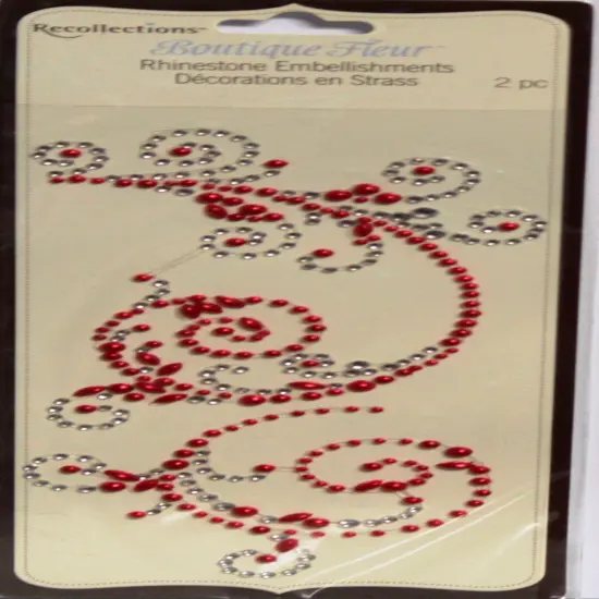 Recollections Boutique Fleur Red Rhinestone Embellishments-2 Pieces {1}