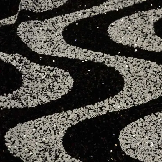 Sequins Velvet Fabric Wave Design 60" Wide Multiple Colors Blush White {6}