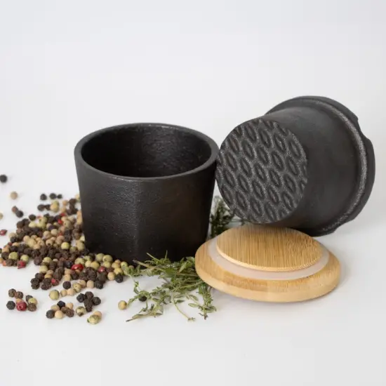 Lehman's Cast Iron Spice Grinder 3-Piece Set, Heavy Duty Manual Spice Mill for Fresh Herbs Salt Pepper and More, Durable Easy-to-Use Kitchen Tool {1}