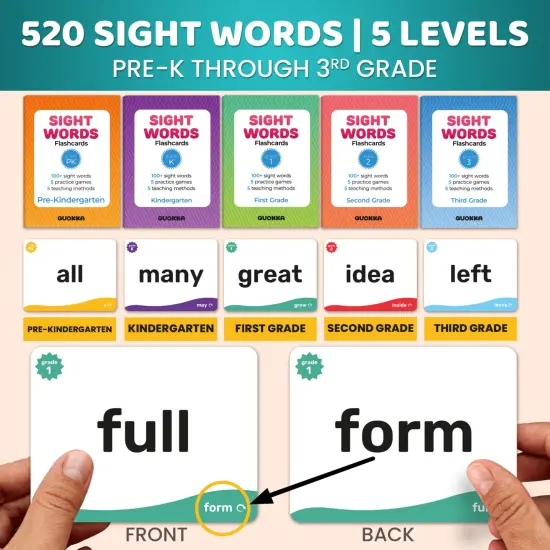 520 Sight Words Flash Cards Classic for Kids {2}