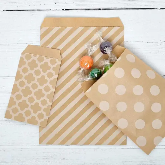 Petite White Paper Merchandise Bags 3 1/4" x 5 1/8" Diagonal {4}