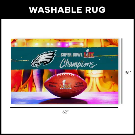NFL Philadelphia Eagles 2025 Super Bowl LIX Parade Washable Rug 36X62 Inches {5}