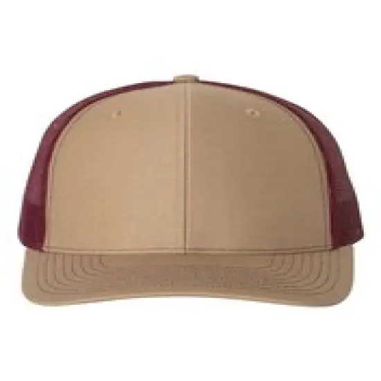 Richardson&reg; Snapback Trucker Cap Khaki/ Burgundy {1}