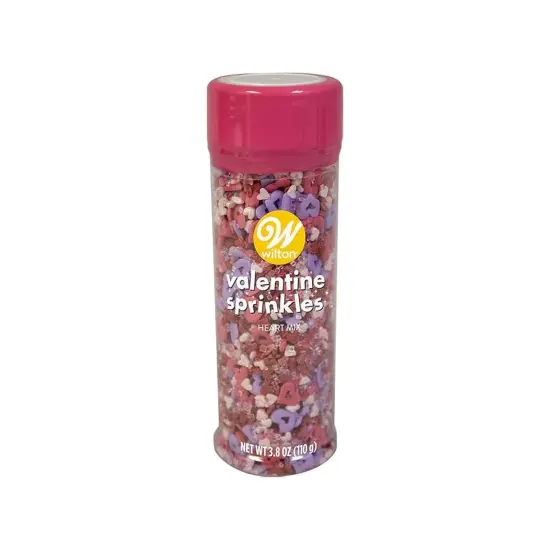 Wilton Tall Bottle Sprinkles Mix 4 oz Open Heart {1}