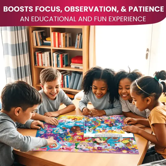 100 Pcs Floor Puzzles for Kids | Unicorns, Princess & Mermaids {5}