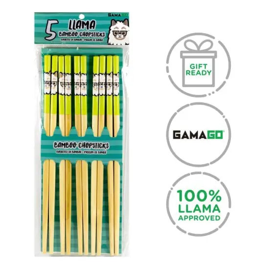 Llama Bamboo Chopstick Set of 5 {3}