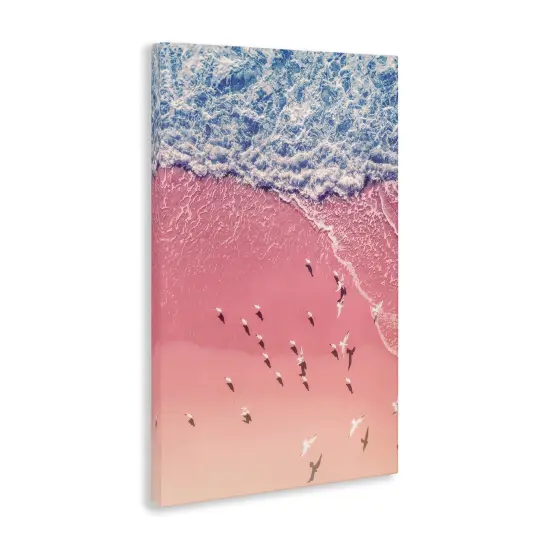 Stupell Industries Aerial Seagulls Pink Beach Canvas Wall Art Design by Nataly White {3}