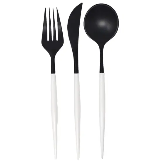 FANCY BLACK & WHITE CUTLERY {1}
