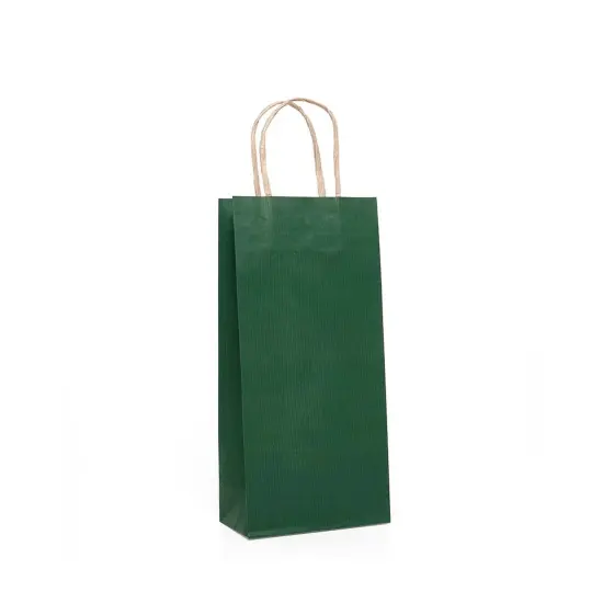 Deluxe Twisted Handle Paper Wine Bag 6" x 3 1/4" x 13" {2}