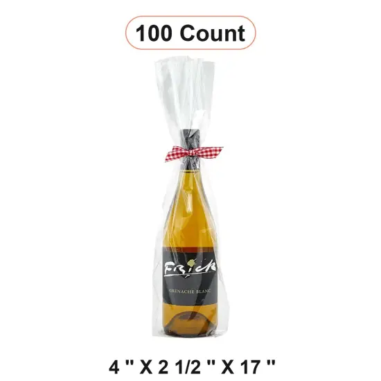 Clear Wine Tote 4'' x 2 1/2'' x 17'' Transparent Design {1}