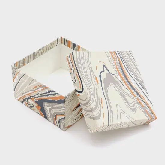 Handmade Paper Square Gift Box - Set of 2, 5 X 5 X 3 Inch {3}