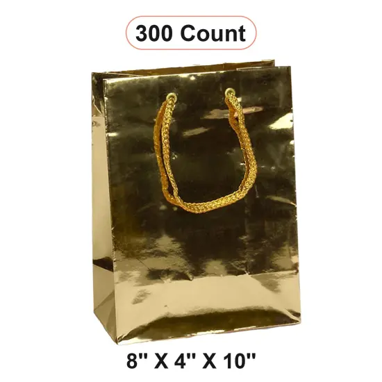 8'' x 4'' x 10'' Metallic Euro Totes for Gifts and Events Gold {1}