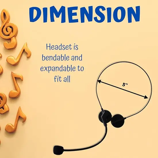 4E's Novelty Rockstar Costume Accessories Headset Prop - Headphone with Fake Mic for Kids, Men & Women, Perfect for Rockstar Costume for Kids Mic Prop {2}