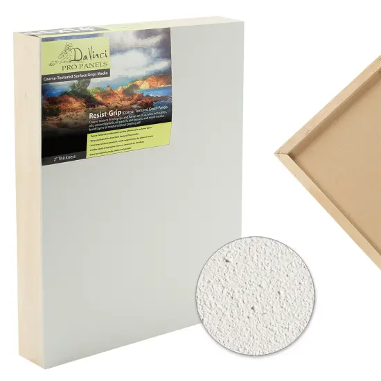 Da Vinci Pro Resist-Grip Coarse Textured Gesso Board, 4 Small Variety Rectangles, 2" Depth Art Boards for Painting, White Acrylic Polymer with Quartz Sand, Warp-Resistant Cradled & Sealed MDF Panel {3}