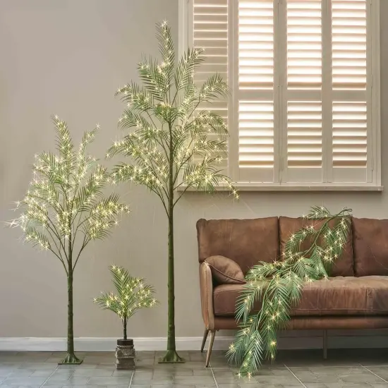 ighted Palm Garland Timer 6FT 120 LED Fairy Lights Battery Operated or USB Plug in {2}