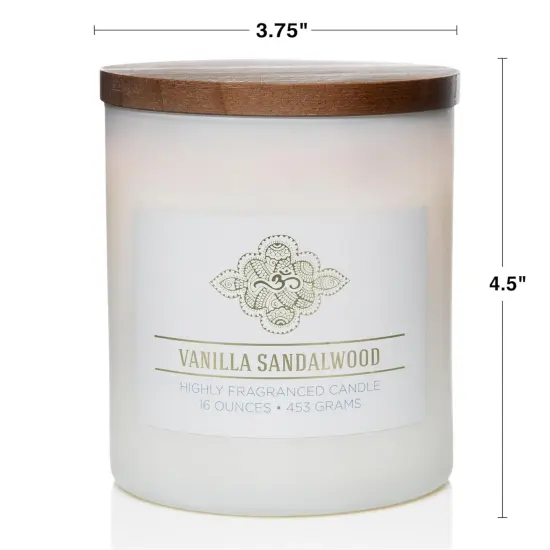 Vanilla Sandalwood Scented Jar Candle, Wellness Collection, Relaxing Aromatherapy Candle, 2 Wick White Jar Soy Blend Wax Candle for Home, 60hr Burn, 16 oz - USA Poured {5}